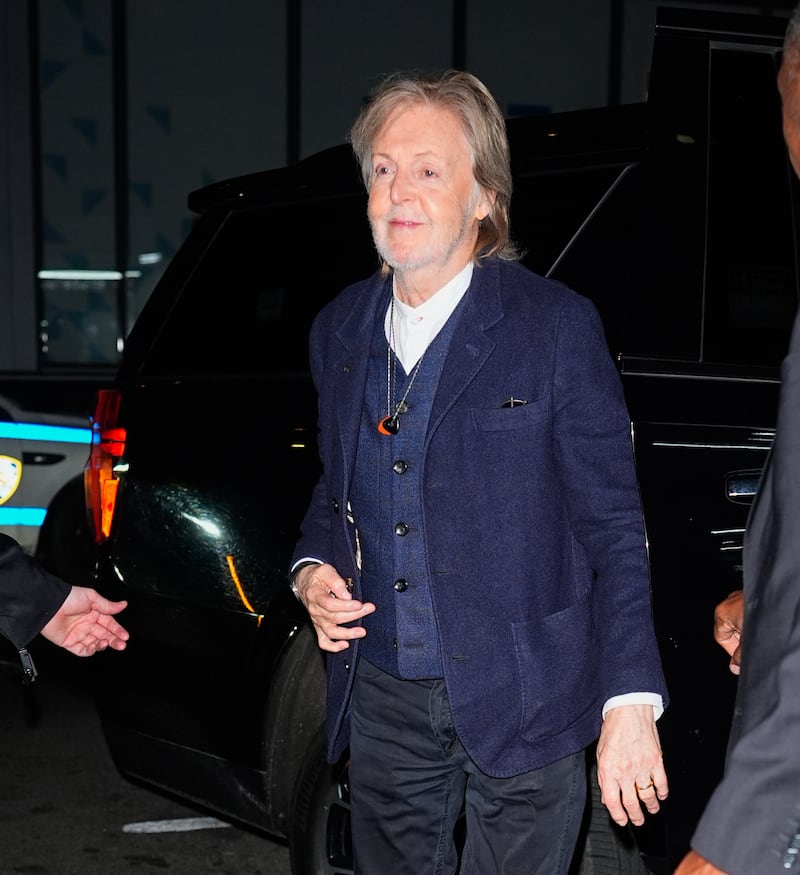 Paul McCartney is seen at an after-party for the finale of "The Late Show with Stephen Colbert" on May 21, 2026 in New York City.