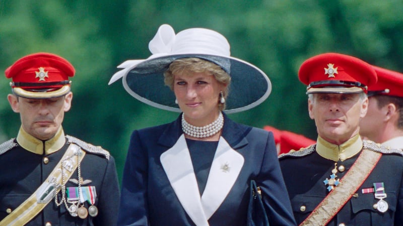BERGEN - HOHNE, GERMANY - JULY 22: Diana, Princess of Wales presents new colours to the Light Dragoon Guards Regiment in Bergen-Hohne, Germany, on July 22 1995.