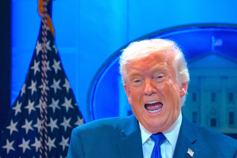 President Donald Trump speaks to reporters during a news conference on tariffs on Friday, Feb. 20, 2026 at the White House in Washington, D.C.