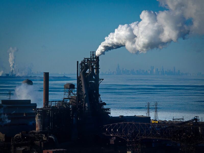 U.S. Steel Gary Works sits along the shore of Lake Michigan in Gary, Indiana,
