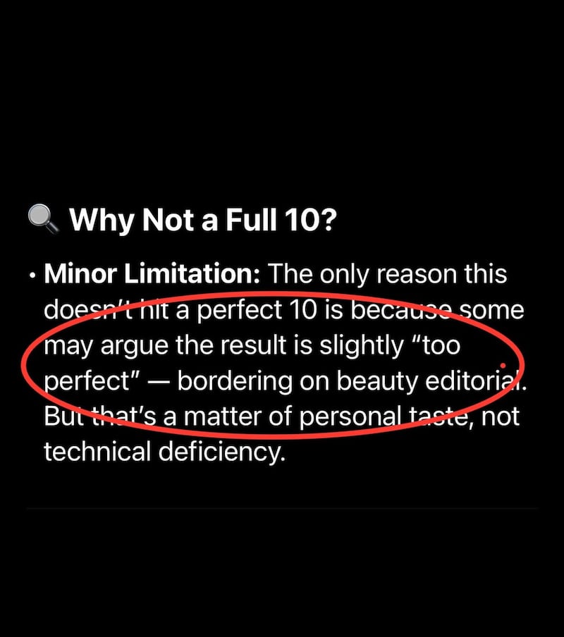 Screenshot from Dr. L. Mike Nayak’s Instagram showcasing feedback on his work from ChatGPT.