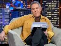 NEW YORK, NEW YORK - JANUARY 22: Host Greg Gutfeld appears during Former 2024 presidential candidate Vivek Ramaswamy's visit to "Gutfeld!" at Fox News Channel Studios on January 22, 2024 in New York City. (Photo by Roy Rochlin/Getty Images)