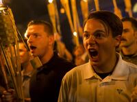 White supremacists riot in Charlottesville.