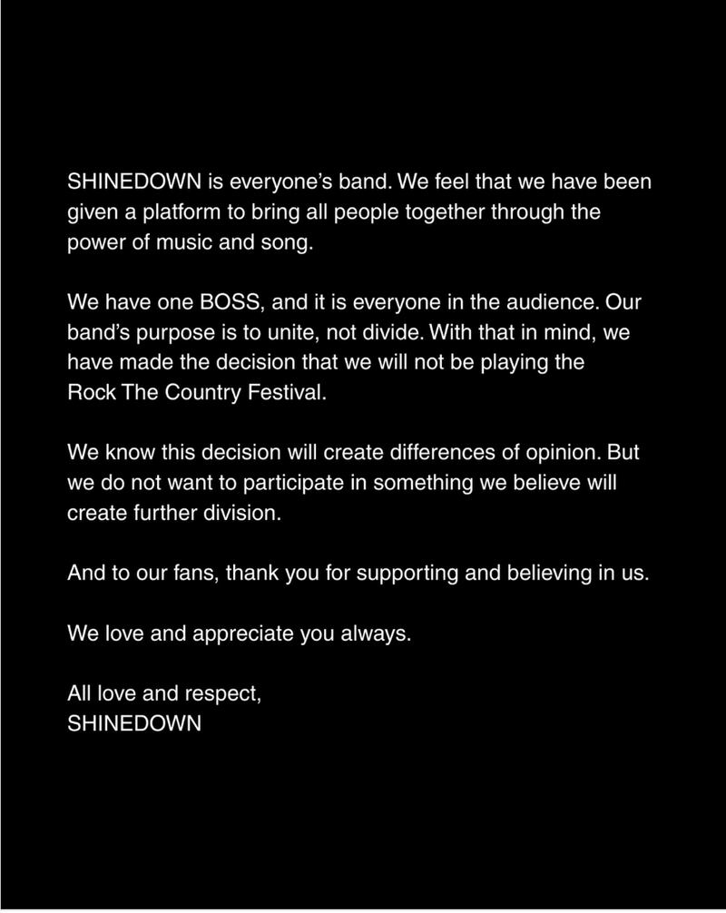 Shinedown band on IG