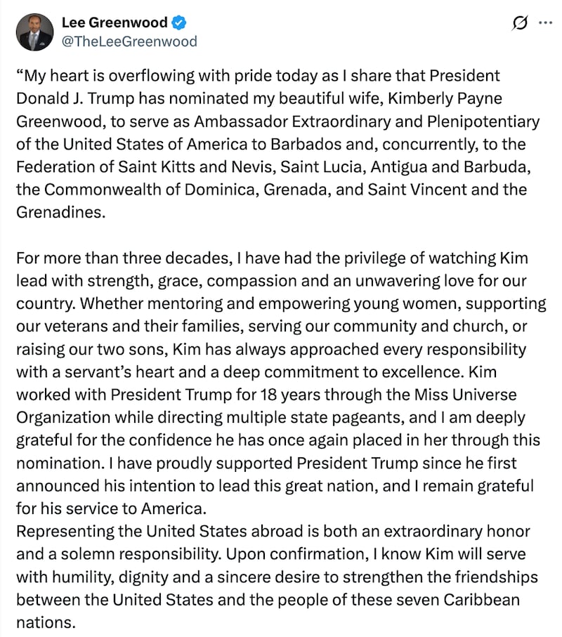 Lee Greenwood/X