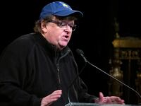 Michael Moore speaks at the 6th Annual DOC NYC Visionaries Tribute at Gotham Hall on November 07, 2019 in New York City.