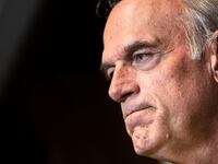 Former pro wrestler Jesse Ventura pauses while speaking about his book "They Killed Our President" October 4, 2013 in Washington, DC. Ventura, who is considering a long-shot independent run for the White House, said he would immediately clear the intelligence leakers Chelsea Manning and Edward Snowden if elected. Ventura, who served as governor of Minnesota from 1999 to 2003 and is an avid proponent of conspiracy theories, said it was "wonderful" for individuals within government to expose abuses. Ventura's book "They Killed Our President," alleges that the 1963 Kennedy assassination was a conspiracy in reaction to his efforts to reduce war. AFP PHOTO/Brendan SMIALOWSKI (Photo credit should read BRENDAN SMIALOWSKI/AFP via Getty Images)