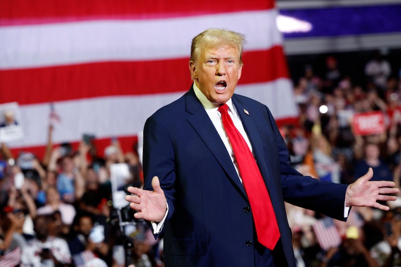 Donald Trump speaks at a campaign rally at the Liacouras Center on June 22, 2024 in Philadelphia, Pennsylvania.