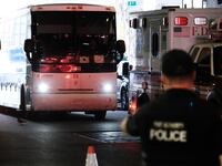 Migrant bus in New York City