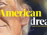 The Guardian's November 7, 2024 front page, which shows Donald Trump along with the headline "American dread."