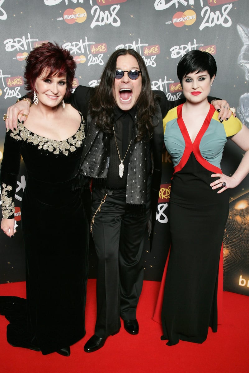 Sharon, Ozzy, and Kelly Osbourne at The BRIT Awards 2008 in London.