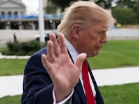 U.S. President Donald Trump waves to the media on the South Lawn of the White House on September 26, 2026 in Washington, DC.