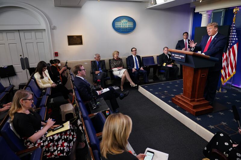 Trump extended the "15 Days to Slow the Spread" effort by a month in the spring of 2020, when schools and businesses were being shut down.