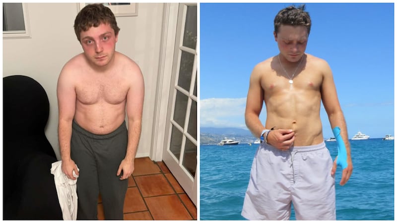 Jake Shane poses in two Instagram posts, three years apart, appearing noticeably more fit in 2026 than in 2023.