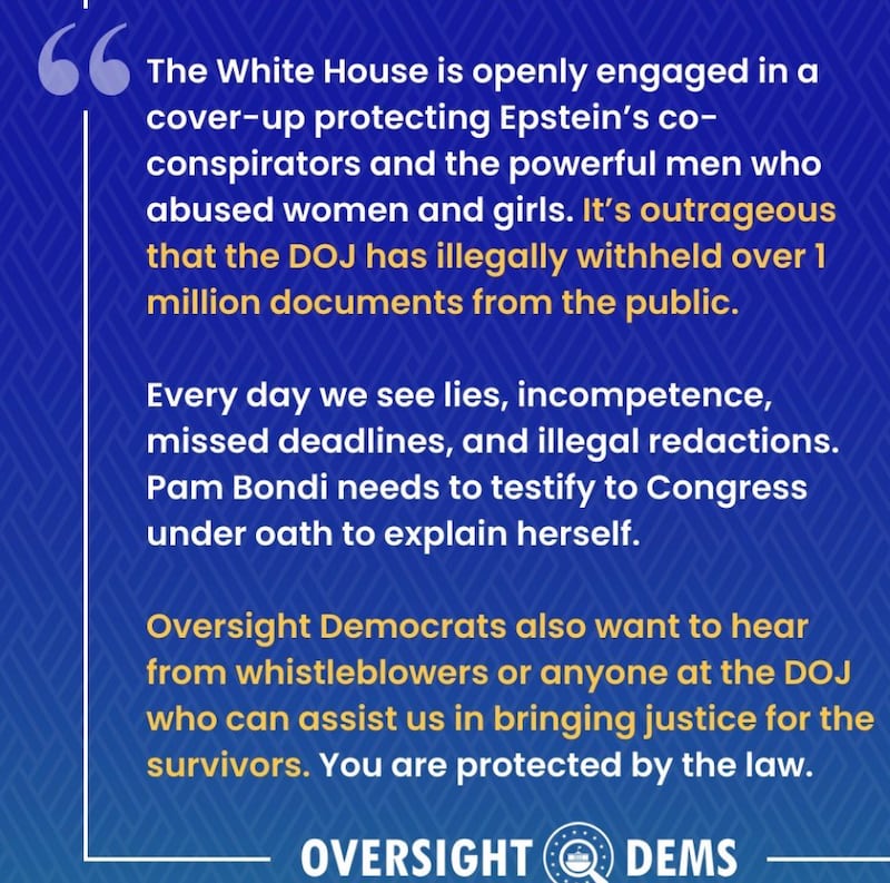 House Oversight Democrats on X