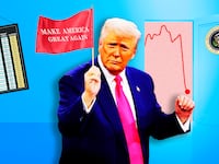 Donald Trump market crash celebration, photo illustration