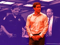 A photo illustration of Jake Gyllenhaal and Bill Camp in Presumed Innocent.