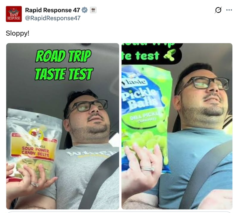 A post from the White House rapid response account, accompanied by a photo of journalist Jacob Bogage, with the caption "sloppy."