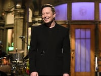 Elon Musk on stage hosting Saturday Night Live