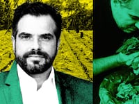 A photo illustration of Bill Panagiotakopoulos