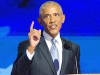 Barack Obama attends the 2024 Democratic National Convention in Chicago, Illinois, United States on August 20, 2024.
