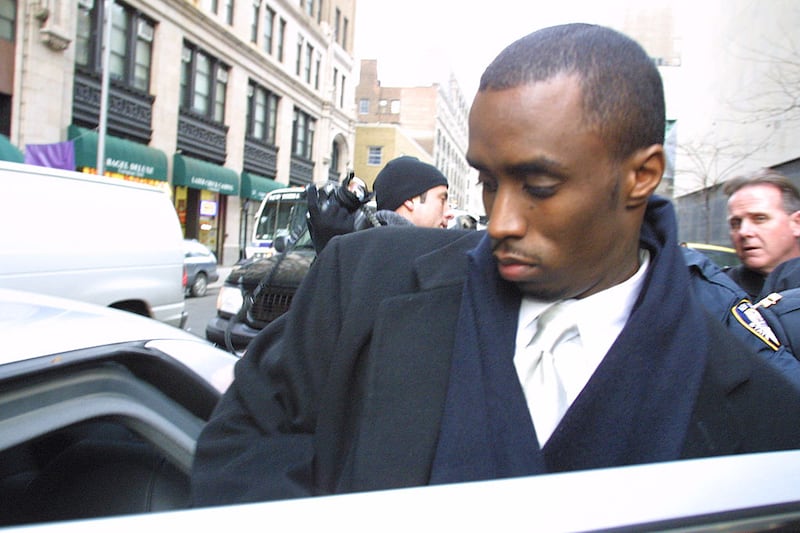 Rapper Sean Puffy Combs leaves the New York Supreme Court January 17, 2001 in Manhattan, New York. The singer attended the first day of his trial in connection with a shooting at a New York City night club in December 1999.