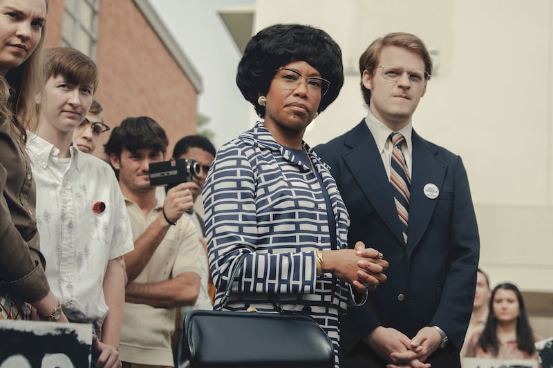 Regina King as Shirley Chisholm and Lucas Hedges as Robert Gottlieb