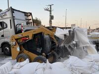 Humanitarian aid supplies dumped by Israeli settlers to road near Tarqumiyah military checkpoint in Hebron, West Bank on May 13, 2024.