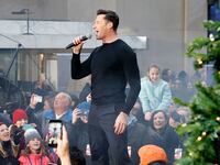 Hugh Jackman performs on NBC's 'Today' Show at Rockefeller Plaza.