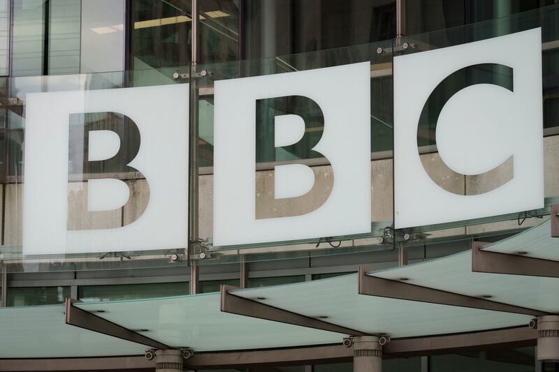 The BBC logo at Broadcasting House