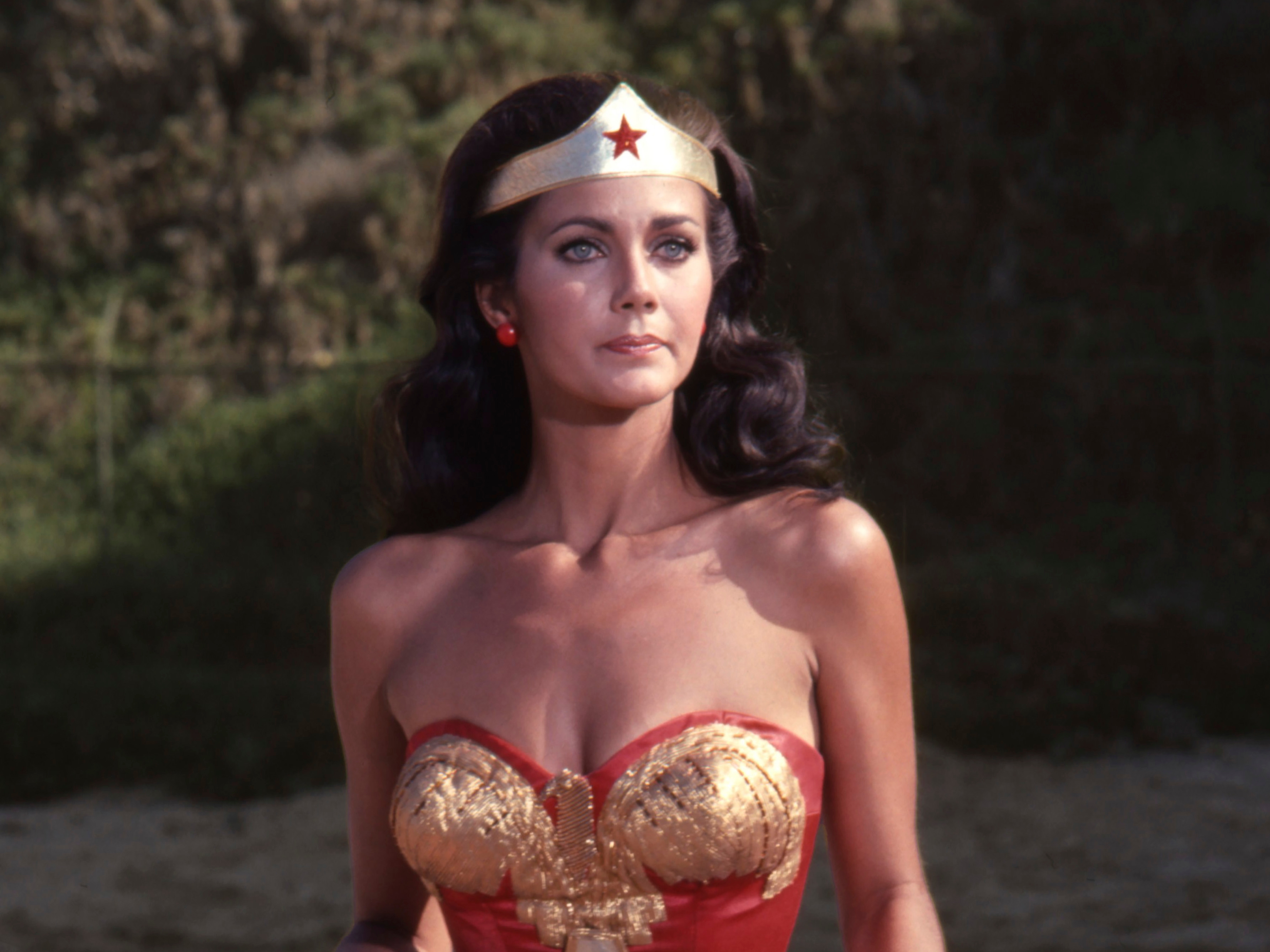 American actress Lynda Carter in a promotional portrait for the 1970's, TV series 'Wonder Woman'.