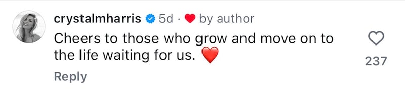 Crystal Harris comment