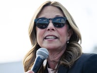 Dr. Amy Acton, Ohio Democratic gubernatorial candidate and former director of the Ohio Department of Health, speaks to supporters during a rally on April 28, 2026 in Cincinnati, Ohio.