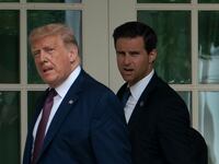 Former President Donald Trump with John McEntee at White House
