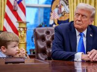X Musk, the son of Tesla and SpaceX CEO Elon Musk, stands next to U.S. President Donald Trump during an executive order signing in the Oval Office at the White House on February 11, 2025 in Washington, DC.