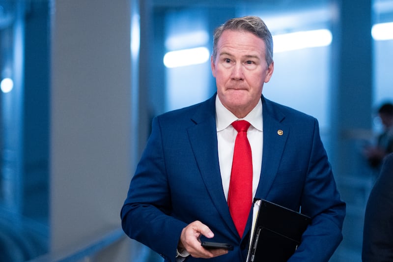 Sen. Jon Husted, R-Ohio, arrives in the U.S. Capitol for a vote on Wednesday, December 3, 2025.