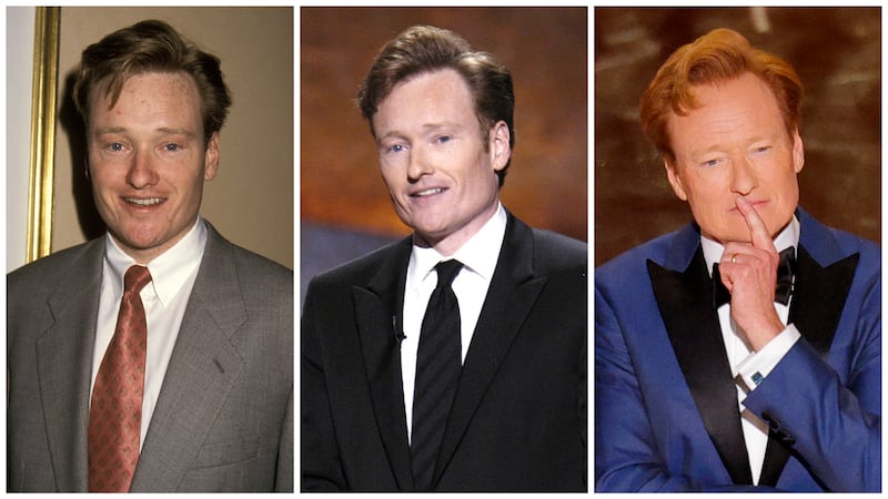 Conan O'Brien's red pompadour through the years.