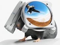 Digital conceptual art of a mouse wearing the iMRSIV VR headset for mice