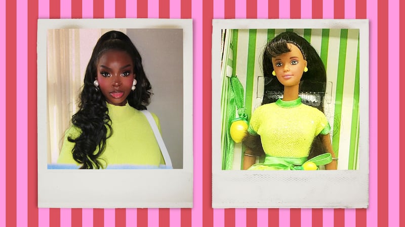 Olandria Carthen and 1998 Lemon Lime Sorbet Barbie Doll African American