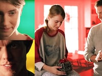 A photo illustration of screenshots from a classic Folgers commercial where a brother and sister look longingly at each other over cups of coffee.