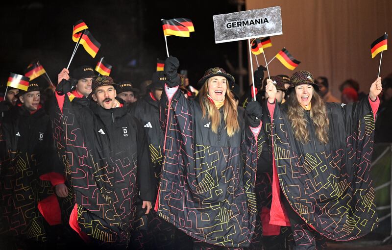 German athletes and their Adidas-designed outfits at the opening ceremony.