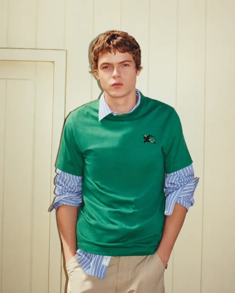 Moses Martin posing for Burberry.