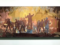 Aaron Douglas' painting Aspects of Negro Life: From Slavery through Reconstruction at The Met.