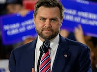 J.D. Vance speaks at a rally at trucking company, Team Hardinger in 2024.