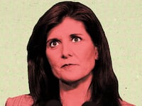 A photo illustration of GOP presidential candidate Nikki Haley.
