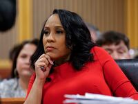 Fulton County District Attorney Fani Willis looks on during a hearing in the case of the State of Georgia v. Donald John Trump at the Fulton County Courthouse on March 1, 2024, in Atlanta, Georgia.