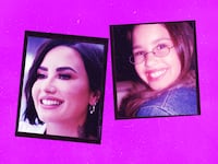 A photo illustration of Demi Lovato.
