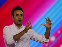 Author Vivek Ramaswamy speaks at the Conservative Political Action Conference (CPAC) in Dallas, Texas.