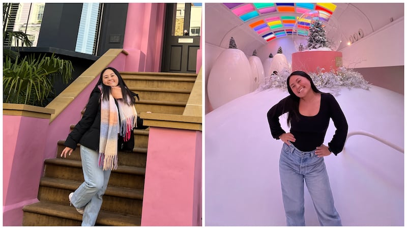 Kianna in London a few days before she started losing her hair.