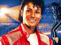 A photo illustration of Jaafar Jackson as Michael Jackson in Michael.